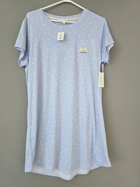 NWT Laura Ashley short-sleeve sleepshirt. Size Large. Super Soft Embroidered MOM